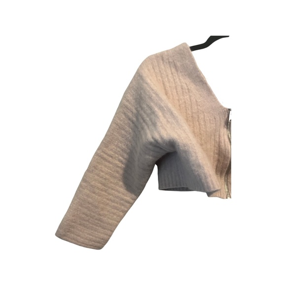 All Saints Enya Cardigan Blush Pink Ribbed Crop Wool Blend Size Medium - Picture 2 of 10